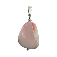 Load image into Gallery viewer, Conch Shell Pear Shaped Sterling Silver Pendant | 1 3/4" Long | Pink White |
