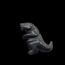 Load image into Gallery viewer, T-Rex Dinosaur Carved Obsidian Tyrannosaurus Rex Figurine | 21x18.5x7mm | Black
