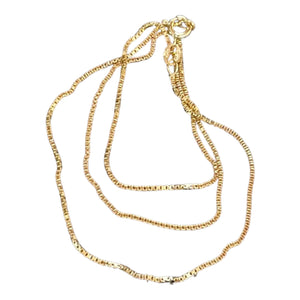 Box Chain Necklace Vermeil over Sterling Silver | 24" Long | Gold | 1 Necklace |