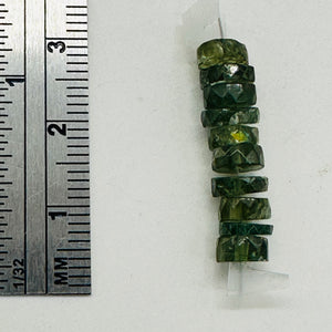 Tsavorite Garnet 6x2mm Faceted Rondelle Bead Parcel | 1" Long | Green| 10 Beads|
