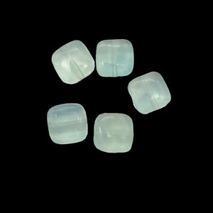 5 Natural Blue / Green Fluorite Square Beads 10483