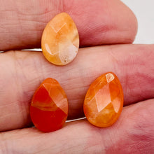 Load image into Gallery viewer, 3 Sweet 15x10x5mm Mandarin Botswana Agate Briolette Beads 007254
