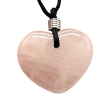 Load image into Gallery viewer, Rose Quartz Loving Heart Pendant | 1&#39; Long | Pink | 1 Pendant Necklace

