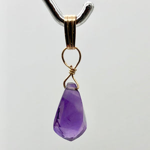 AAA Amethyst Faceted Twist Briolette Pendant | 12.5x8mm, 1" Long | Purple