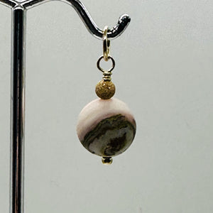 Pink Peruvian Opal Matte Finish Drop Bead Pendant | Pink | 1" Long |