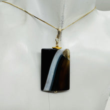 Load image into Gallery viewer, Semi Precious Stone Jewelry Sardonyx Agate Pendant Necklace 14Kgf | 1 3/4&quot; Long|
