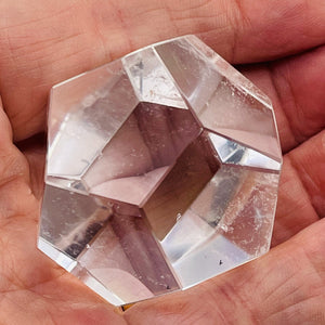 Rock Crystal Quartz 94g Dodecahedron | 37mm | Clear | 1 Figurine |