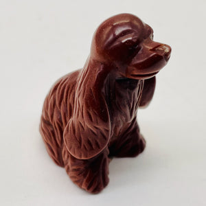 Hand-Carved American Crocker Puppy | 1 1/2" Tall | Golden Brown | 1 Figurine |