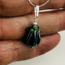 Load image into Gallery viewer, Lampwork Frog Sterling Silver Frog Pendant | 1&quot; Long | Green | 1 Pendant |
