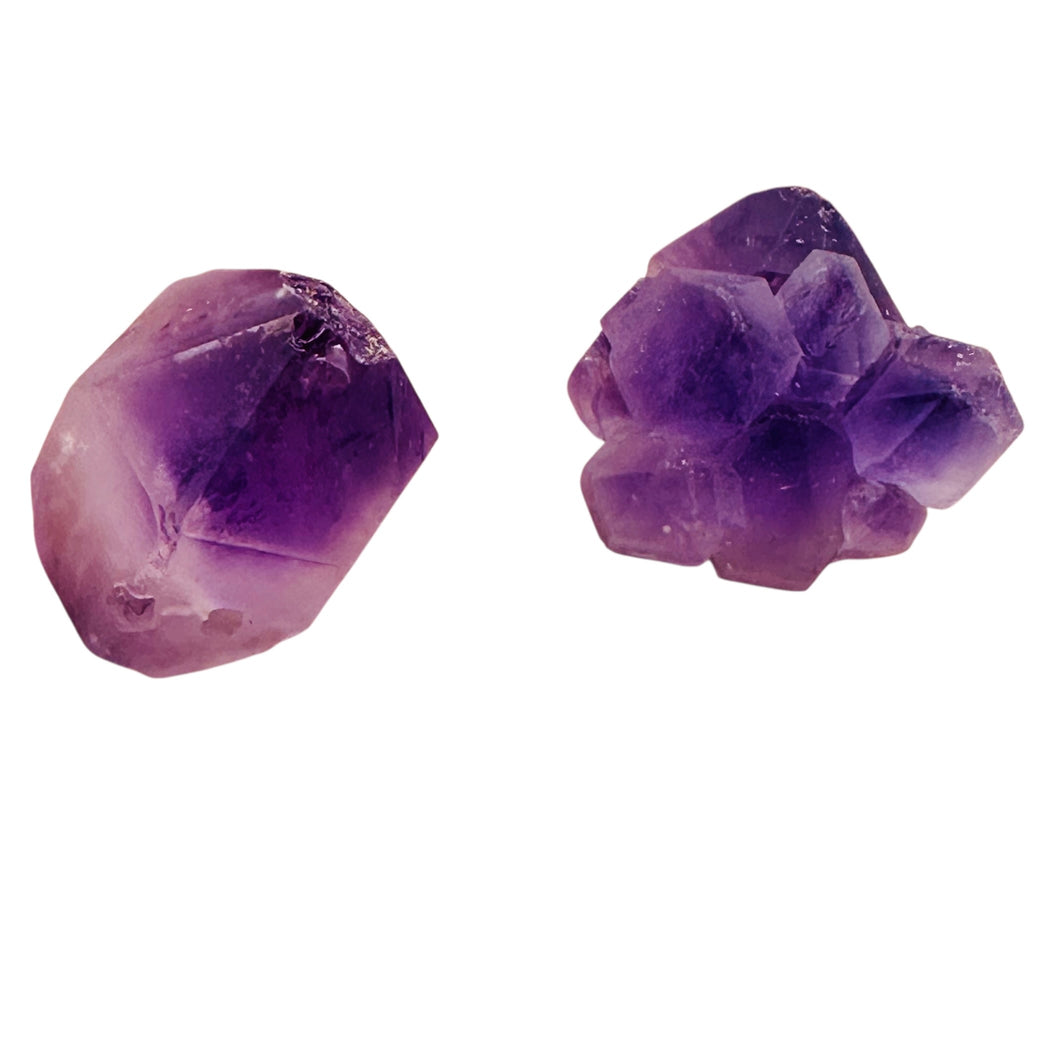 Amethyst Natural Crystals Parcel | 25x19x16 and 22x21x18mm | Purple | 2 Beads