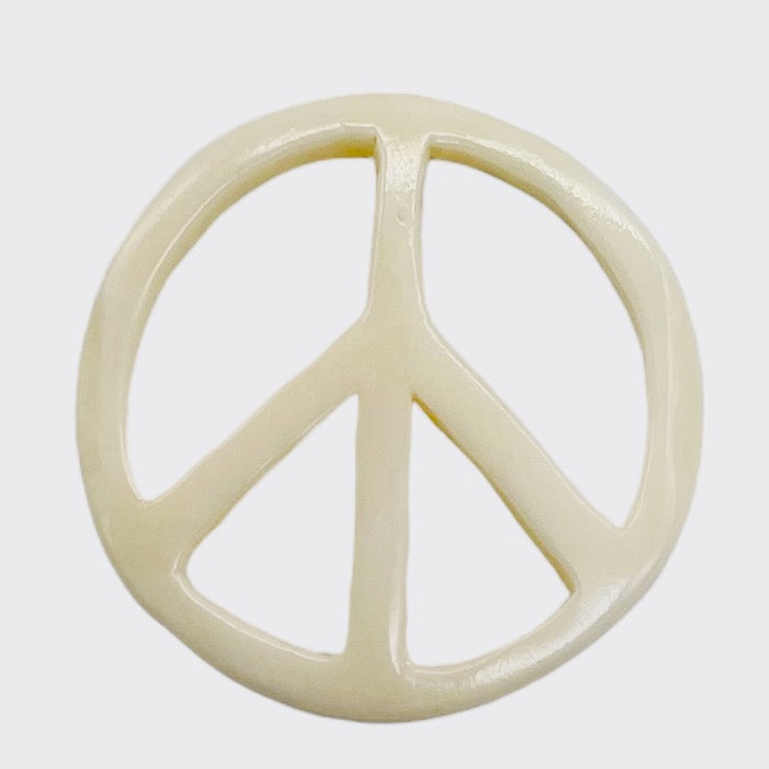 Peace Pendant Round | 30x3mm | White | 1 Bead |