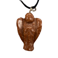 Load image into Gallery viewer, Goldstone Angel Pendant Necklace | 3/4&#39; Long | Red, Gold | 1 Pendant Necklace |
