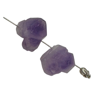 Amethyst Natural Crystal Bead Parcel | 21x16x14 and 20x18x14mm| Purple| 2 Beads|