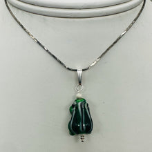 Load image into Gallery viewer, Lampwork Frog Sterling Silver Frog Pendant | 1&quot; Long | Green | 1 Pendant |
