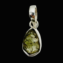 Load image into Gallery viewer, Moldavite 8.11ct Sterling Silver Oval Pendant | 7/8&quot; Long | Green | 1 Pendant |
