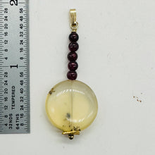 Load image into Gallery viewer, Gemmy Peruvian Opal w/Garnet Sterling Silver Pendant | Clear, Red |1 1/4&quot; Long |
