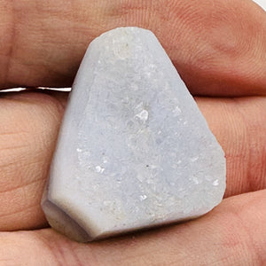 Chalcedony Druzy 29ct Designer Cut Pendant Bead| 33x28x6mm|Blue | 1 Pendant Bead