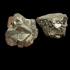 Pyrite Crystal Nugget Beads | 24x24x19mm to 22x16x16mm | Silver Gold | 2 Beads |
