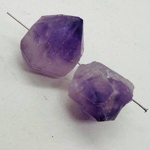 Amethyst Natural Crystals Parcel | 21x18x15 and 19x16x16mm | Purple | 2 Beads |