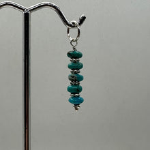 Load image into Gallery viewer, Turquoise Natural Rondelles Sterling Silver Pendant | Blue | 1 1/4&quot; Long |
