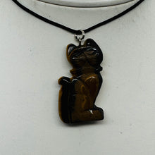 Load image into Gallery viewer, Tiger Eye Stone Kitty Cat Pendant Necklace | 1 1/2&quot; Long | Bronze |
