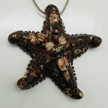 Load image into Gallery viewer, Hand Carved Mica Quartz Starfish Pendant Bead | 60x55x12mm | Red, White, Brown|

