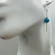 Load image into Gallery viewer, Aquamarine Sterling Silver Dangle Earrings | 2" Long | Blue | 1 Pair |
