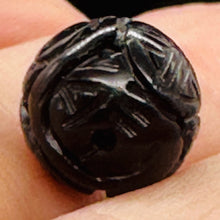 Load image into Gallery viewer, Dragon Long Life Carved Onyx Round Pendant Bead | 12mm | Black | 1 Bead |
