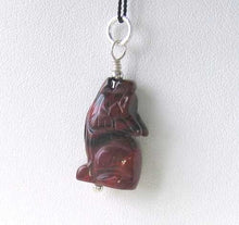 Load image into Gallery viewer, Brecciated Jasper Wolf Sterling Silver Pendant Necklace | 1 1/4"Long |
