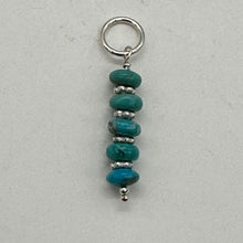 Load image into Gallery viewer, Turquoise Natural Rondelles Sterling Silver Pendant | Blue | 1 1/4&quot; Long |
