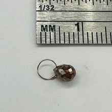 Load image into Gallery viewer, Champagne Diamond Faceted .52ct Briolette Pendant| 5x3.3mm|Pink tint| 1 Pendant
