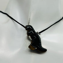 Load image into Gallery viewer, Tigereye Tyrannosaurus Rex Dinosaur Pendant Necklace | 3/4&#39; Long | Bronze |
