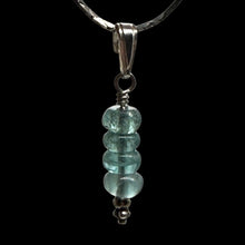 Load image into Gallery viewer, Tourmaline Beads Sterling Silver Pendant | Blue | 1&quot; Long |
