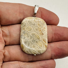 Load image into Gallery viewer, Coral Fossilized with Flower-Like Inclusions Sterling Silver Pendant | 2&quot; Long |

