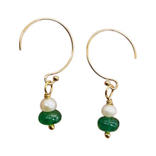 Load image into Gallery viewer, Emerald AAA Gemstone Earrings with 14K Yellow Gold Filled Findings| 3/4" Long |

