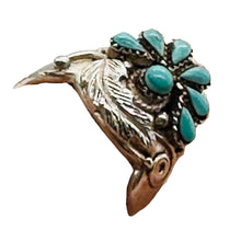 Load image into Gallery viewer, Turquoise Native Design Sterling Silver Ring | Size 7 | Blue, Silver | 1 Ring |
