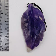 Load image into Gallery viewer, Amethyst Carved Pendant Leaf | 60x30x8mm | Purple White | 1 Bead |
