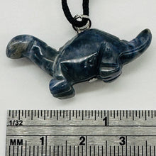 Load image into Gallery viewer, Sodalite Diplodocus Dinosaur Pendant | 1&#39; Long | Blue, White |
