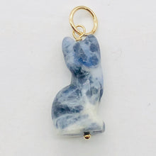 Load image into Gallery viewer, Kitty Cat Sodalite Pendant Necklace|Semi Precious Stone Jewelry|14k Pendant|
