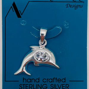 Dolphin Sterling Silver Charm Pendant | 1" Long | Silver | 1 Pendant |