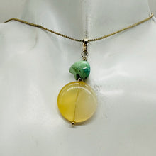 Load image into Gallery viewer, Gemmy Peruvian Opal w/Variscite 14K Gold Filled Pendant|Clear Green|1 3/4&quot; Long|
