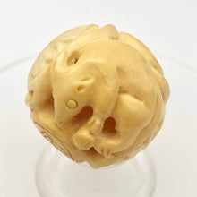 Load image into Gallery viewer, Carved Chinese Zodiac Year of the Rat Bone Bead | 360mm | Cream | Round | 1 Bd |
