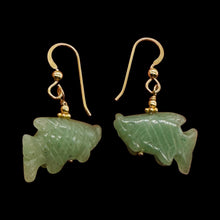 Load image into Gallery viewer, Aventurine Koi Fish 14kgf Yellow Gold Earrings | Semi Precious Stone Jewelry |
