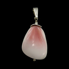 Load image into Gallery viewer, Conch Shell Pear Shaped Sterling Silver Pendant | 2" Long | Pink White |
