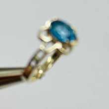Load image into Gallery viewer, Blue Topaz Sterling Silver Ring Size 7 Natural Square Gemstone USA
