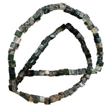 Load image into Gallery viewer, Exquisite Natural Moss Agate 4mm Cube Bead Strand 109471
