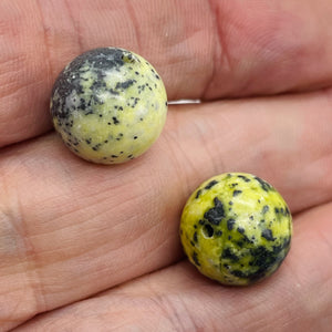 Yellow Chartreuse Turquoise Faustite Beads | 14mm | 2 Beads |