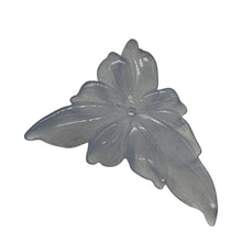 Load image into Gallery viewer, Chalcedony 15ct Hand Carved Flower Pendant Bead| 34X27X4mm| Blue| 1 Pendant Bead
