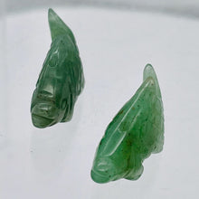 Load image into Gallery viewer, Swimmin&#39; 2 Carved Aventurine Fish Koi Carp Beads | 23x11x8mm | Green
