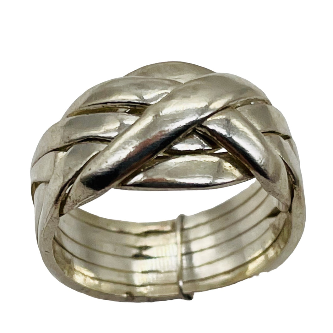 Woven 6 Band Sterling Silver Ring | Size 5 | Silver | 1 Ring |